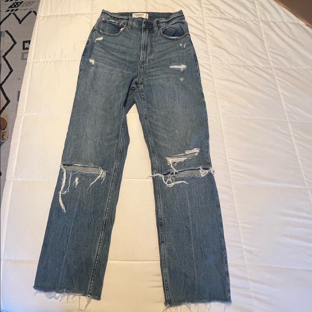 Abercrombie high rise straight denim